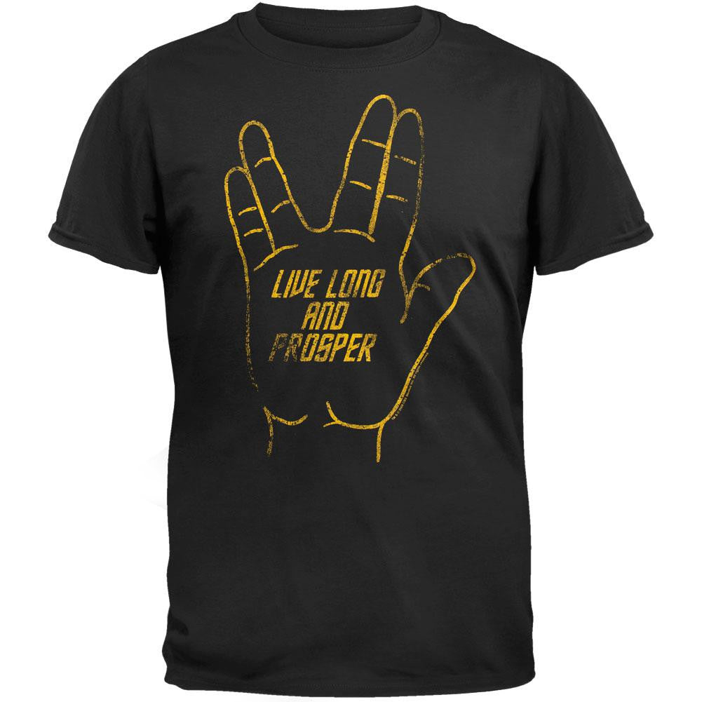 Star Trek - Live Long And Prosper Soft T-Shirt Men's T-Shirts Star Trek SM Black