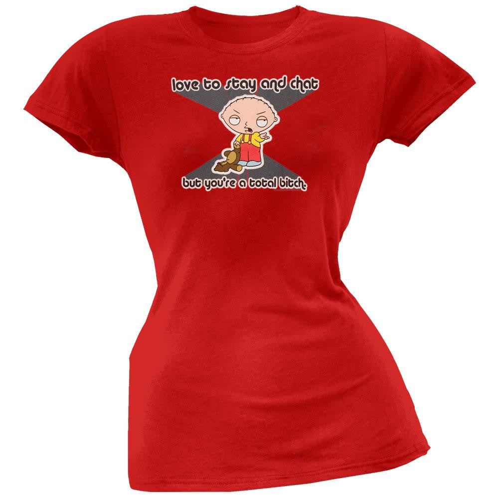 Family Guy - Love To Chat Red Juniors T-Shirt Juniors T-Shirts Family Guy LG Red