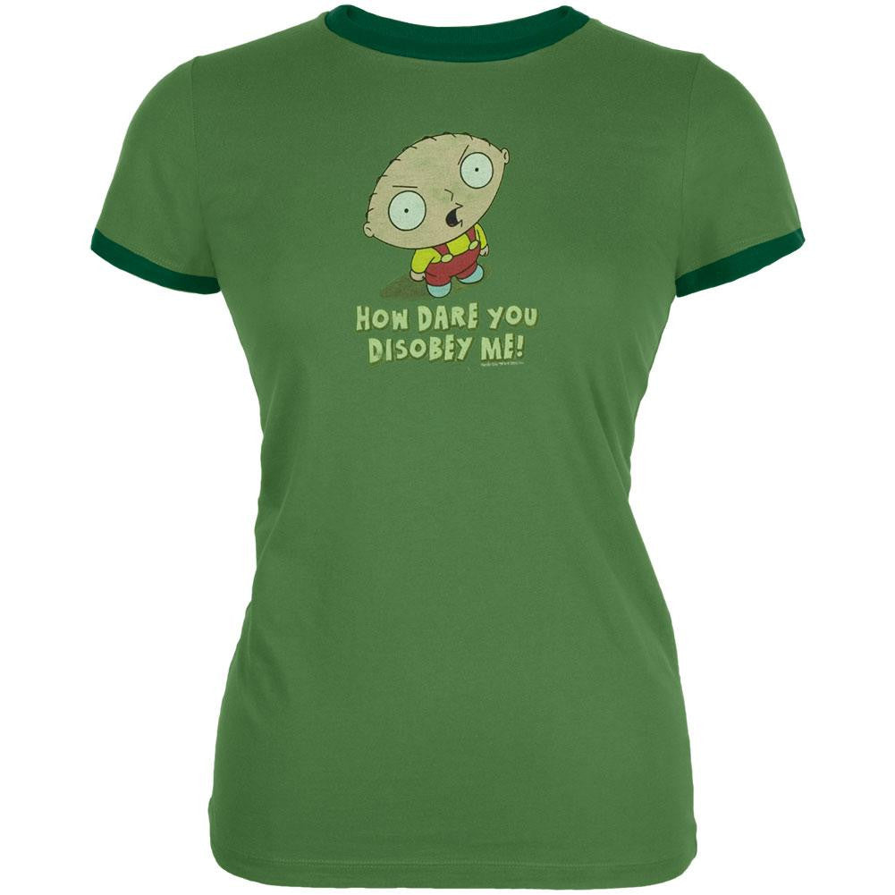 Family Guy - How Dare You Juniors Ringer T-Shirt Juniors T-Shirts Family Guy SM Green