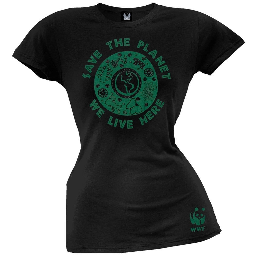 WWF - Save The Planet Ladies T-Shirt Juniors T-Shirts World Wildlife Foundation XL Multi