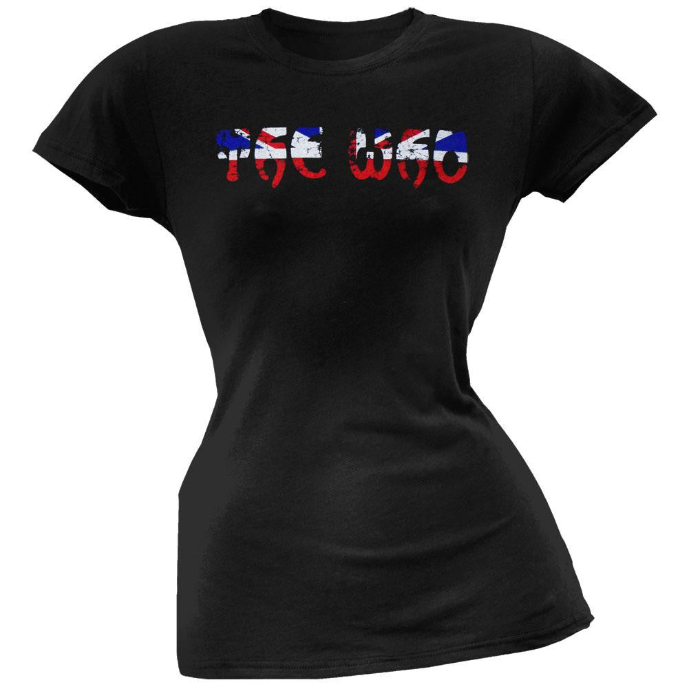 Who - Distressed Logo Juniors T-Shirt Juniors T-Shirts The Who SM Black