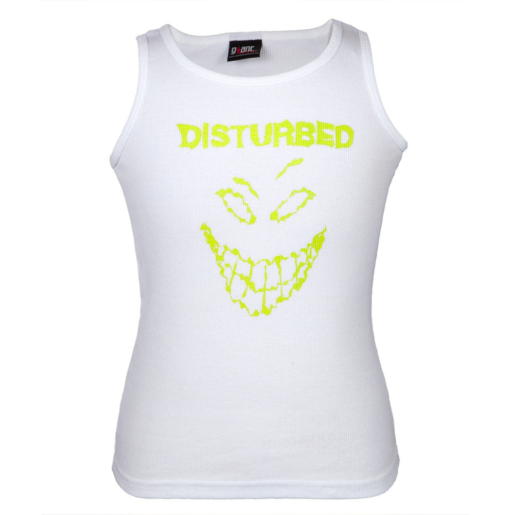Disturbed - Glow Face Tank Top Men's Tank Tops Disturbed MD White