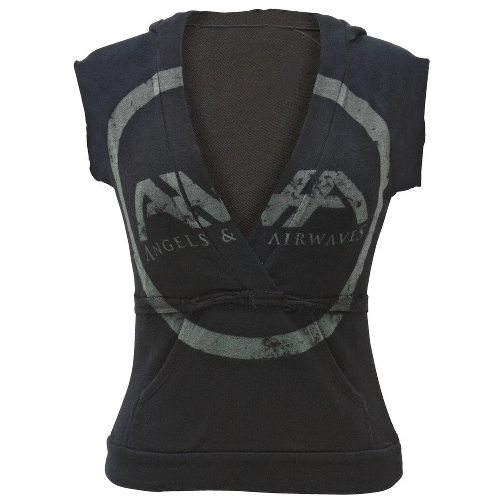 Angels & Airwaves - Distressed Logo Juniors Hoodie Juniors Hoodies Angels & Airwaves SM Black