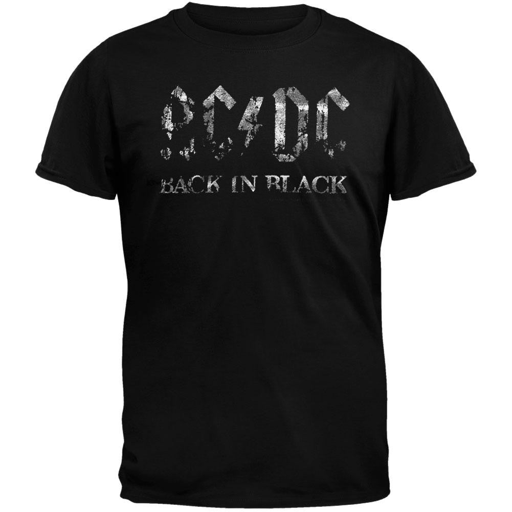 AC/DC - Back In Black Foil Logo T-Shirt Men's T-Shirts AC/DC SM Black