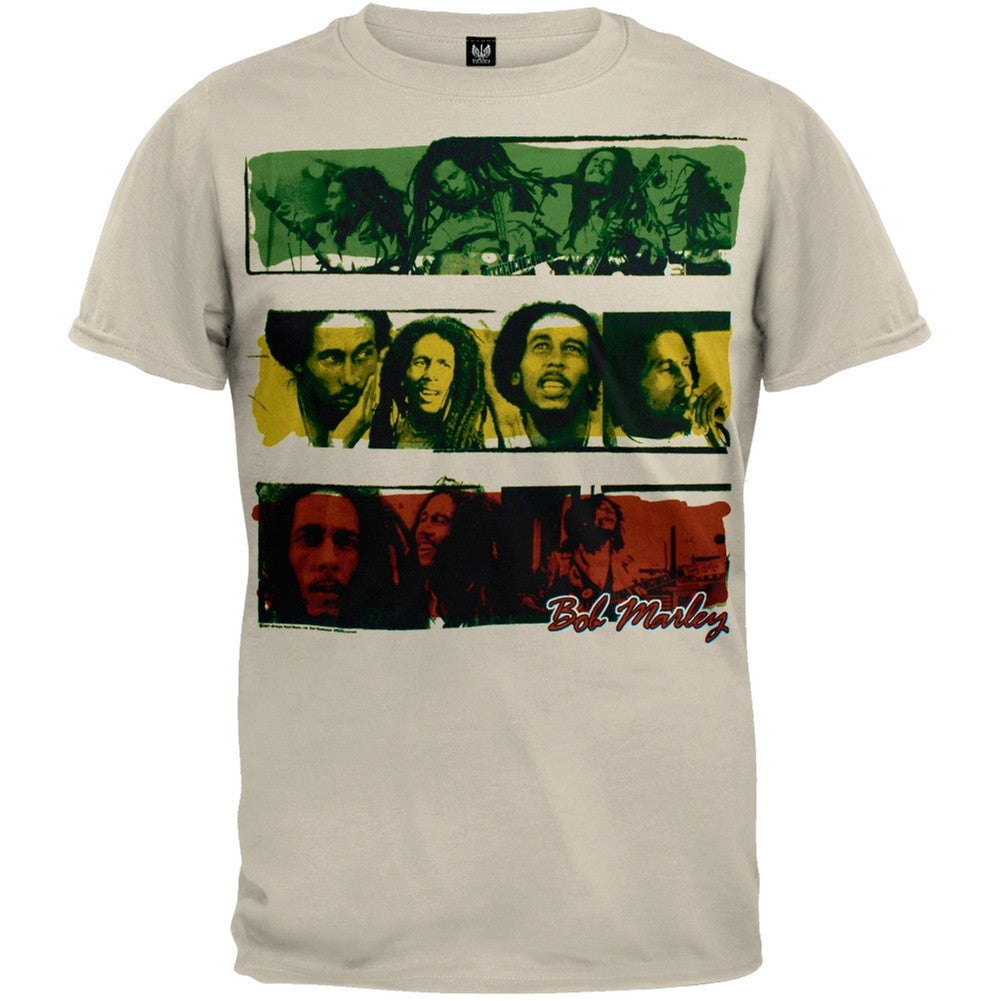 Bob Marley - Tri-Stripe T-Shirt Men's T-Shirts Bob Marley SM Off-White