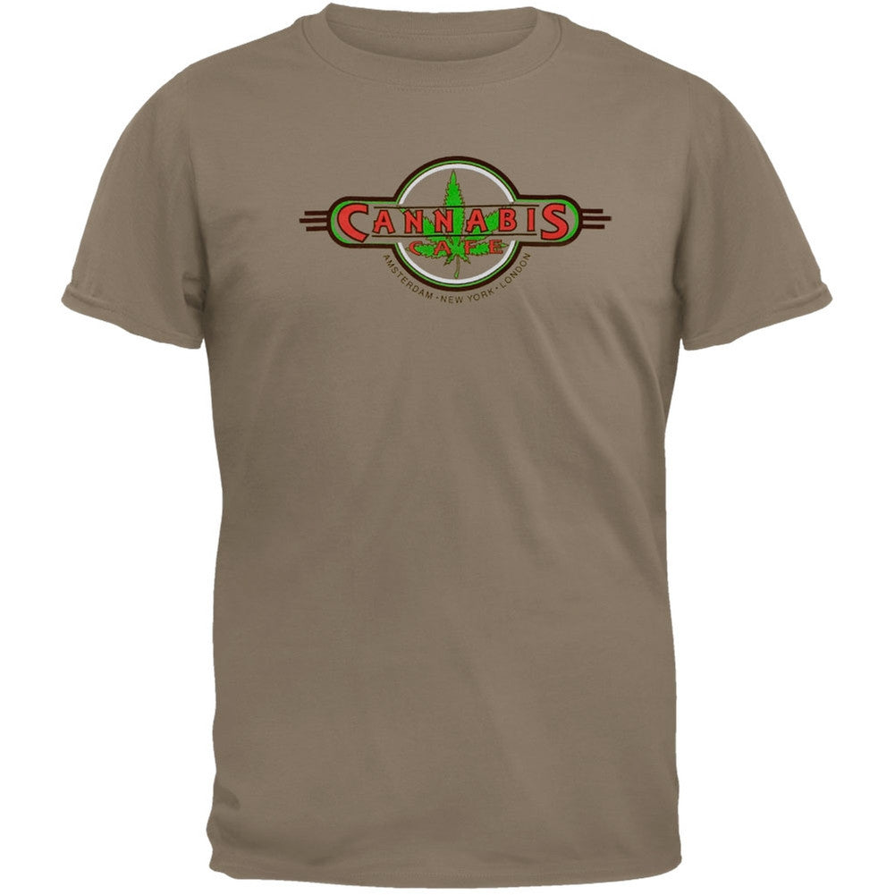 Cannabis Cafe T-Shirt Men's T-Shirts Old Glory XL Tan
