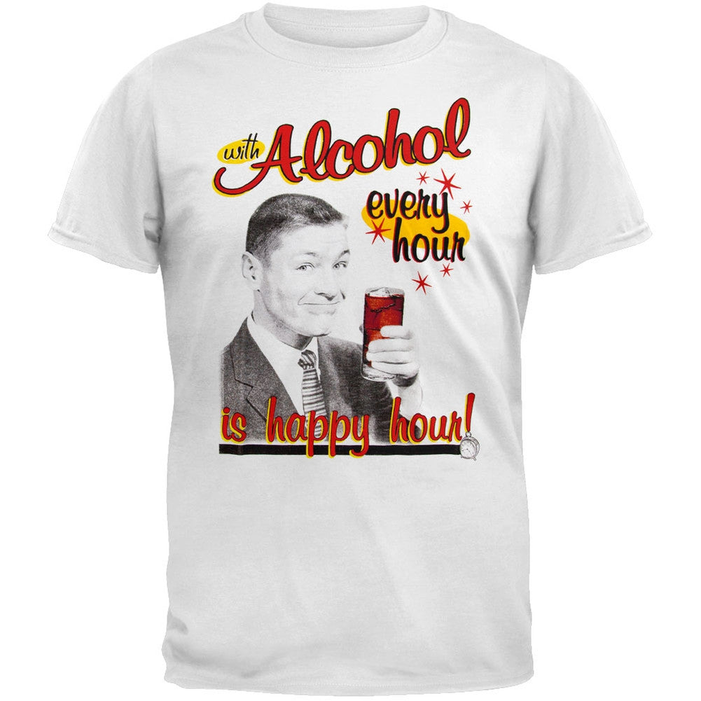 Alcohol Happy Hour T-Shirt Men's T-Shirts Old Glory