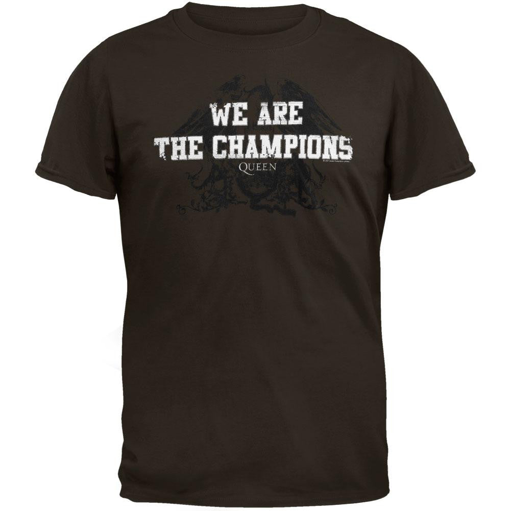 Queen - We Are The Champions Soft T-Shirt Men's T-Shirts Queen LG Brown
