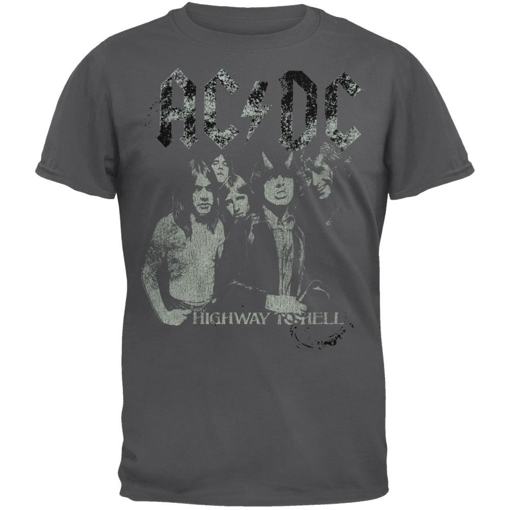 AC/DC - Highway Spray Paint Soft T-Shirt Men's T-Shirts AC/DC SM Grey