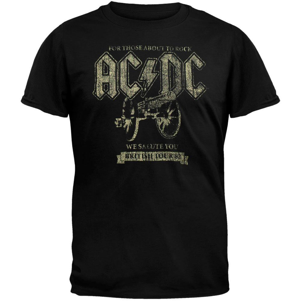 AC/DC - Those About To Rock Distressed Soft Adult T-Shirt Men's T-Shirts AC/DC SM Black