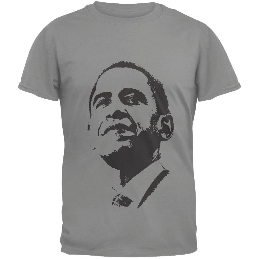 Obama - Silhouette T-Shirt - Storm Grey Men's T-Shirts Old Glory 2XL Grey