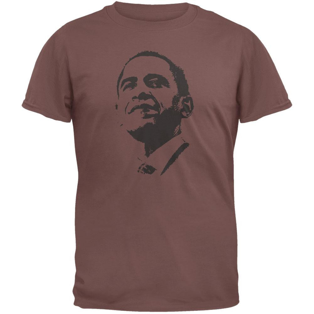 Obama - Silhouette T-Shirt - Chestnut Men's T-Shirts Old Glory 2XL Brown