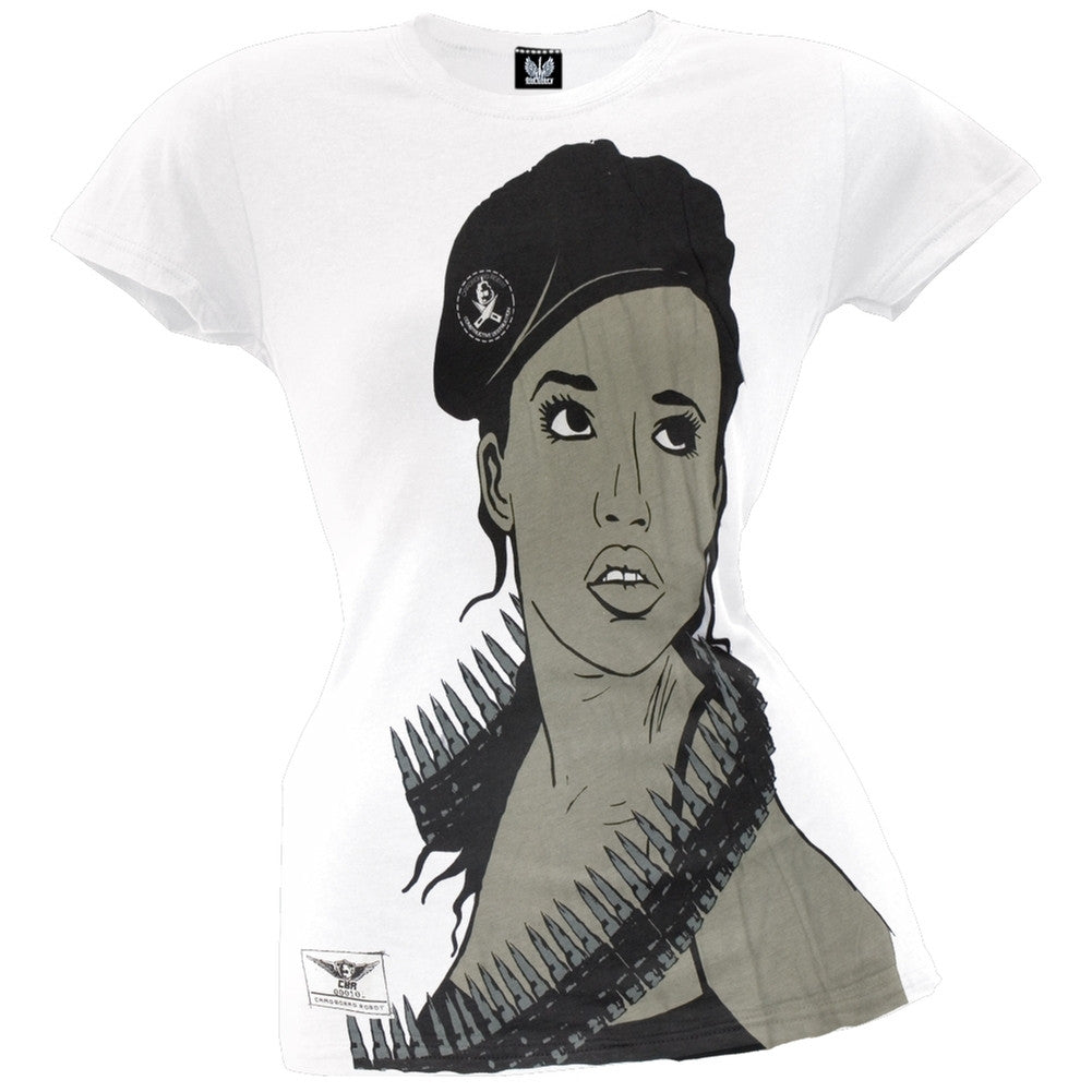 Cardboard Robot - Revolution Girl Juniors T-Shirt Juniors T-Shirts Cardboard Robot LG White