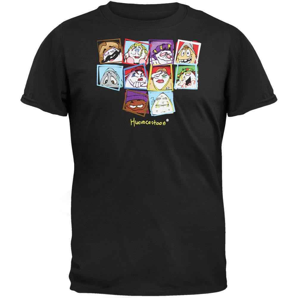 Huevo Cartoon - Huevo Squares T-Shirt Men's T-Shirts Huevo Cartoon LG Black