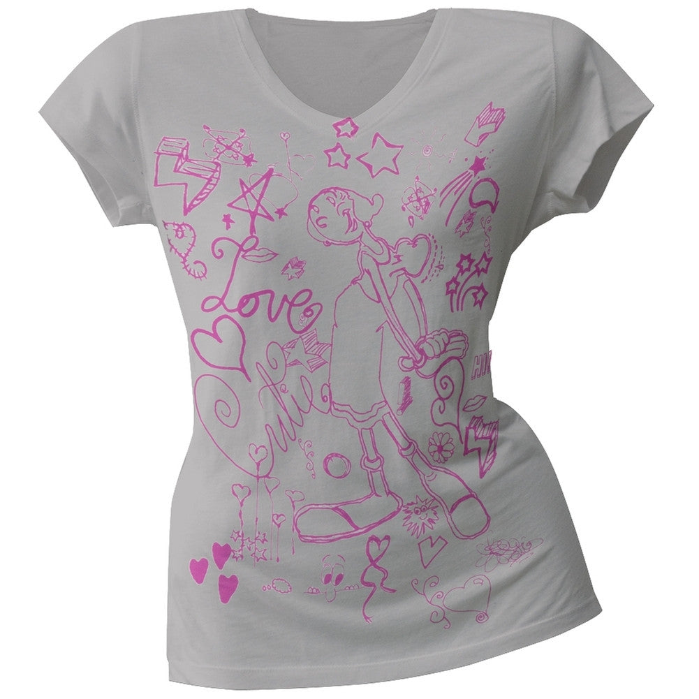 Popeye - Olive Sketch Juniors T-Shirt Juniors T-Shirts Popeye LG Grey