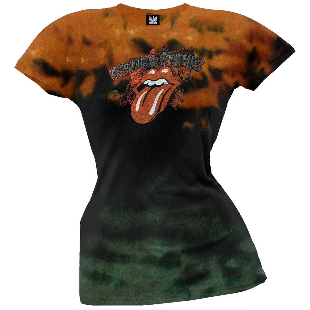 Rolling Stones -Tongue Juniors Tie-Dye T-Shirt Juniors T-Shirts Rolling Stones XL Multi