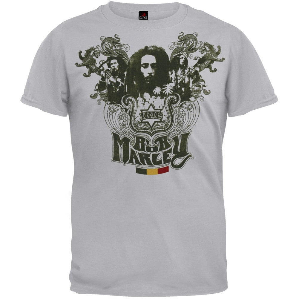 Bob Marley - Irie Crest Soft T-Shirt Men's T-Shirts Bob Marley SM Grey