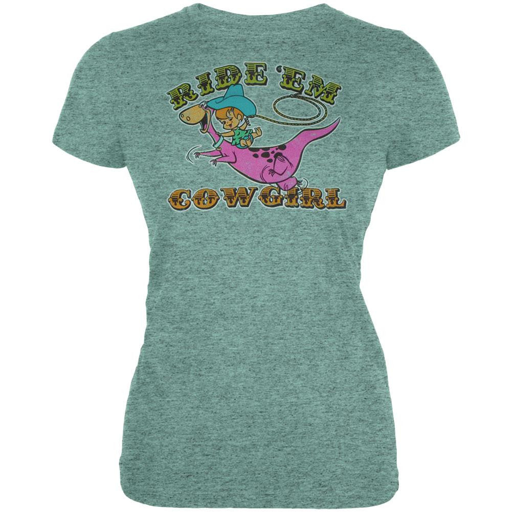 Flintstones - Ride 'Em Cowgirl Juniors T-Shirt Juniors T-Shirts Old Glory 2XL Green