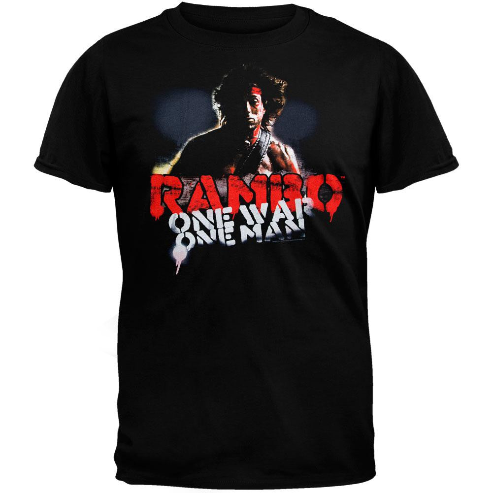 Rambo - One War One Man T-Shirt Men's T-Shirts Rambo SM Black