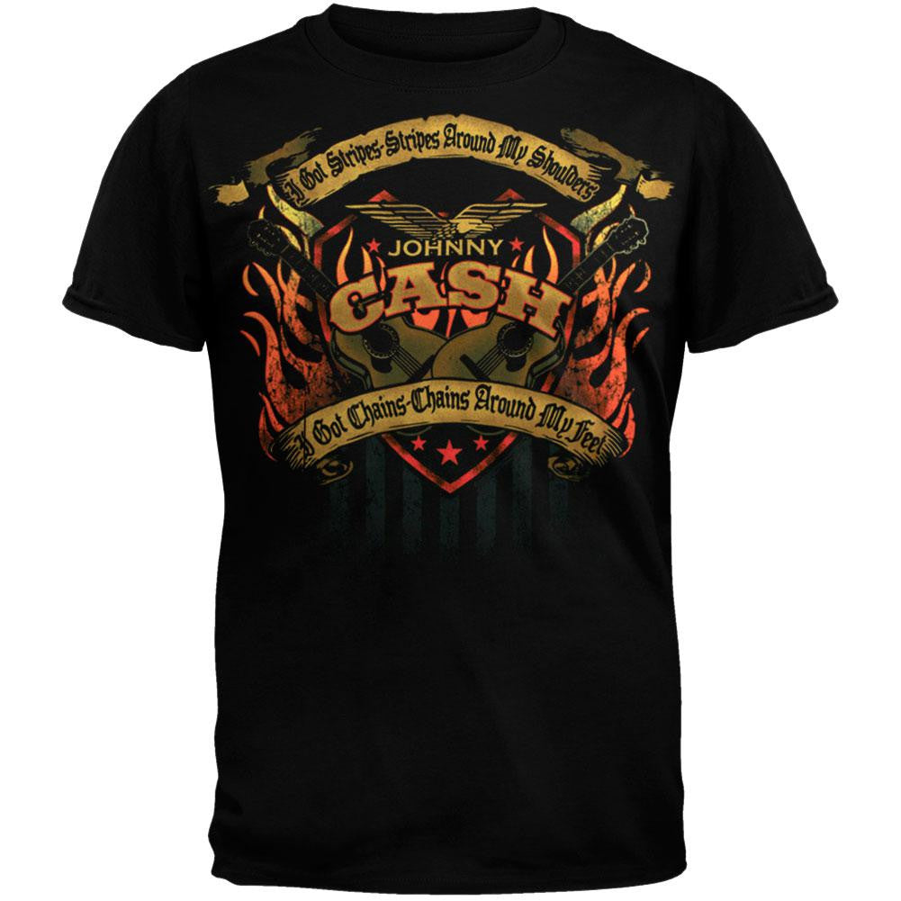 Johnny Cash - I Got Stripes T-Shirt Men's T-Shirts Johnny Cash LG Black
