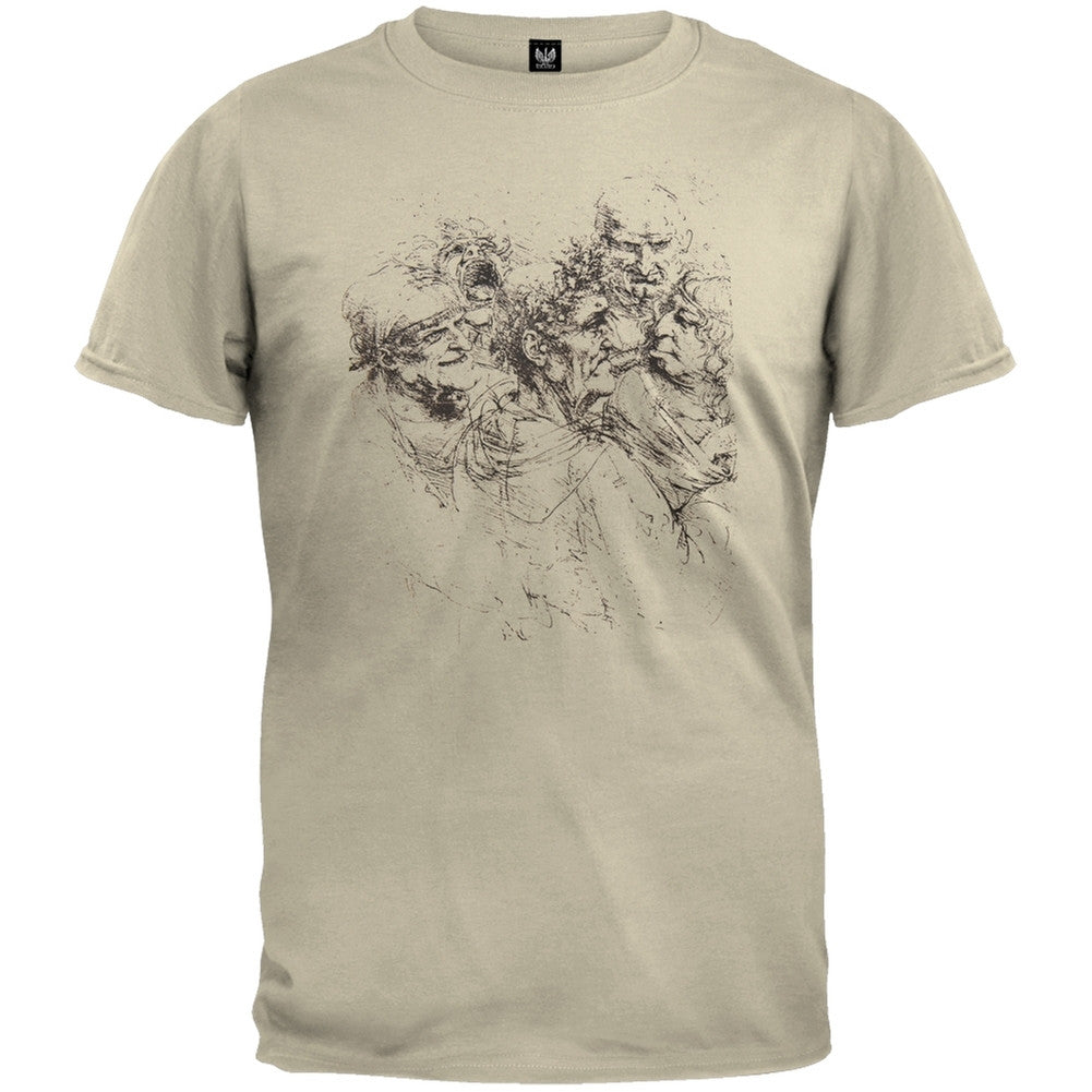 Five Grotesque Heads Tan Adult T-Shirt Men's T-Shirts Old Glory