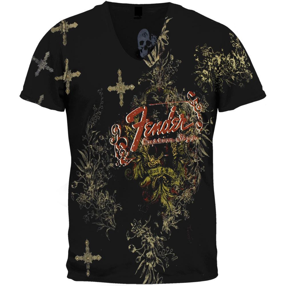 Fender - Twisted Asian Vintage T-Shirt Men's T-Shirts Fender LG Black