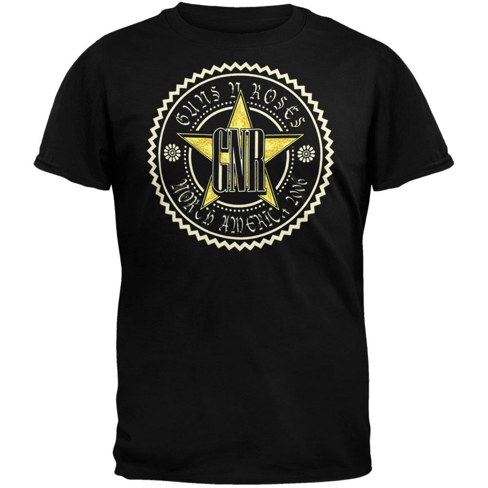 Guns N Roses - Circle Star T-Shirt Men's T-Shirts Guns N' Roses LG Black