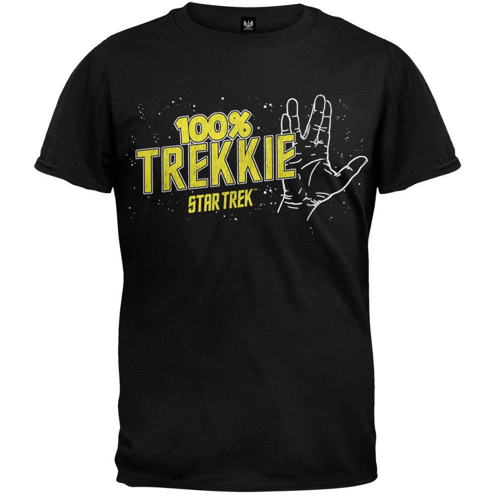 Star Trek - 100% Trekkie Youth T-Shirt Youth T-Shirts Star Trek LG Black
