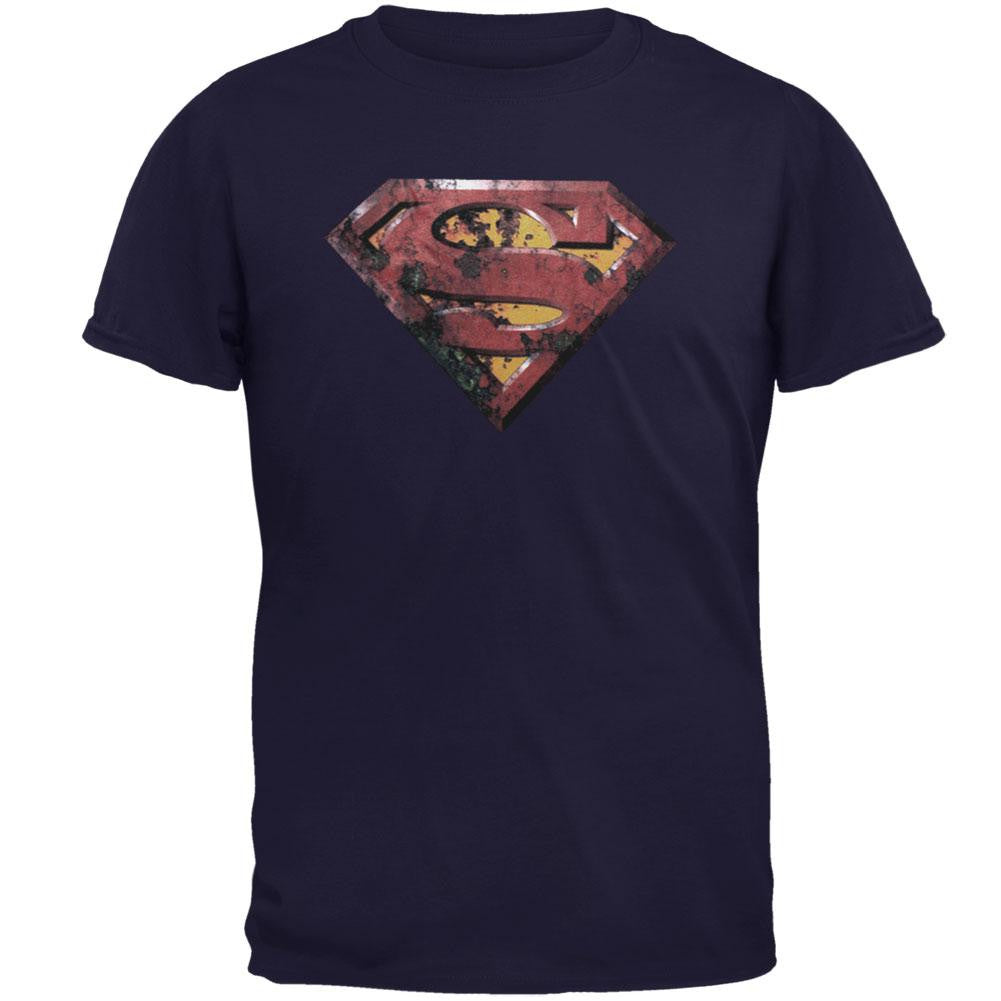 Superman - Rusted Shield T-Shirt Men's T-Shirts Superman 2XL Blue