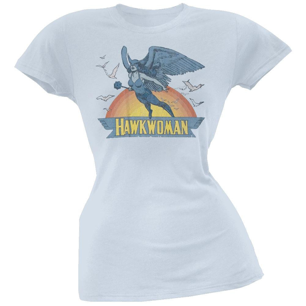 Hawkwoman - Sun Flight Juniors T-Shirt Juniors T-Shirts Hawkwoman LG Blue