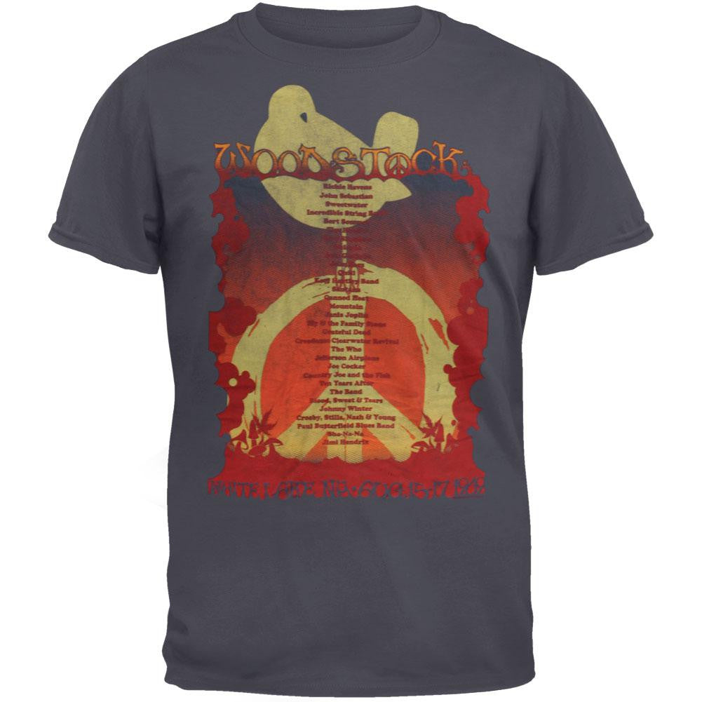 Woodstock - Roll Call Soft T-Shirt Men's T-Shirts Woodstock 1969 MD Grey