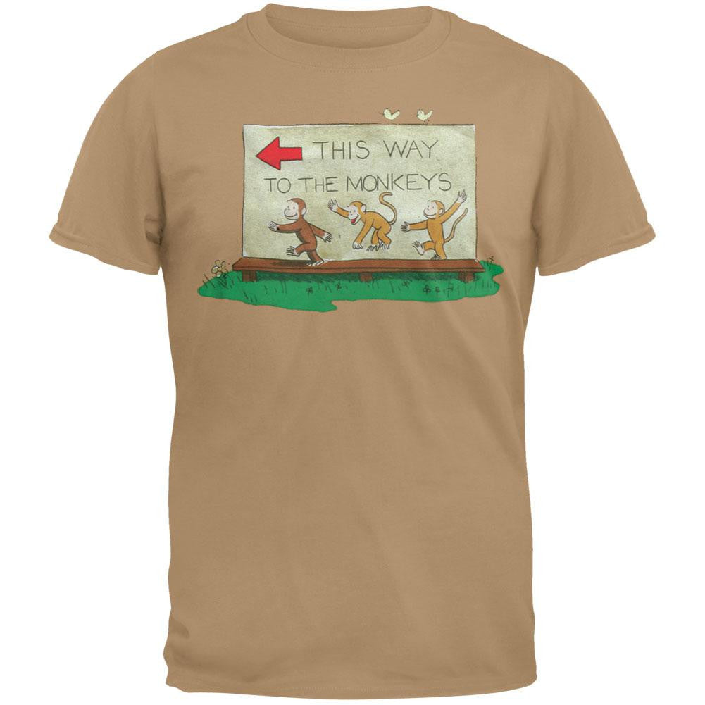 Curious George - This Way Youth T-Shirt Youth T-Shirts Curious George LG Beige