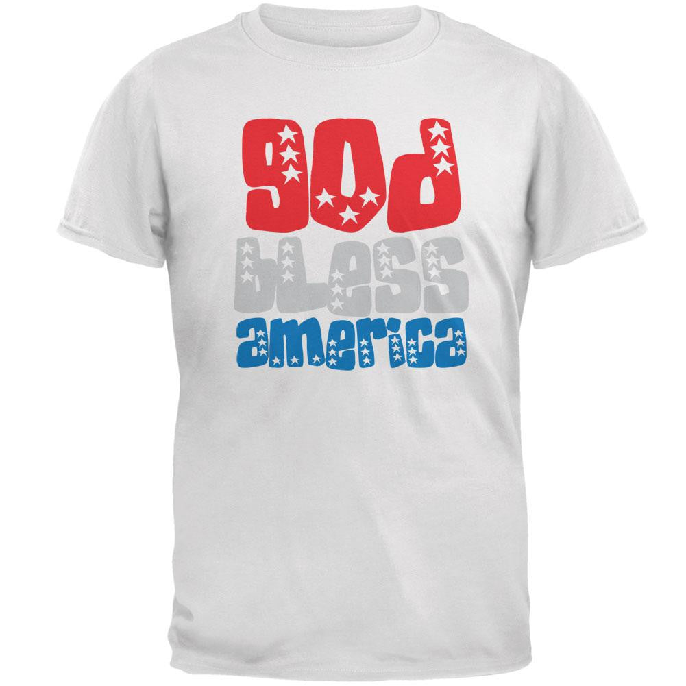 God Bless America White T-Shirt Men's T-Shirts Old Glory 2XL White