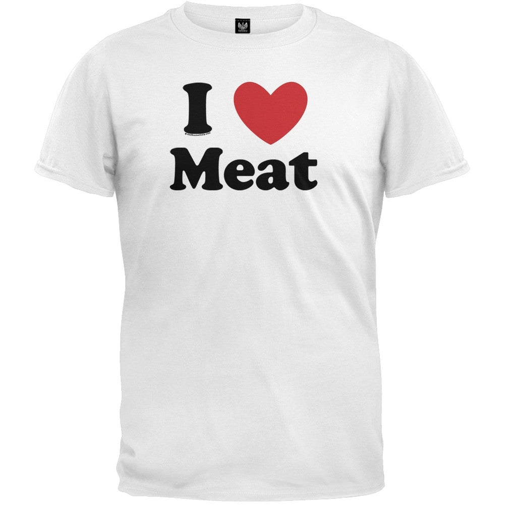 I Heart Meat T-Shirt Men's T-Shirts Old Glory 2XL White