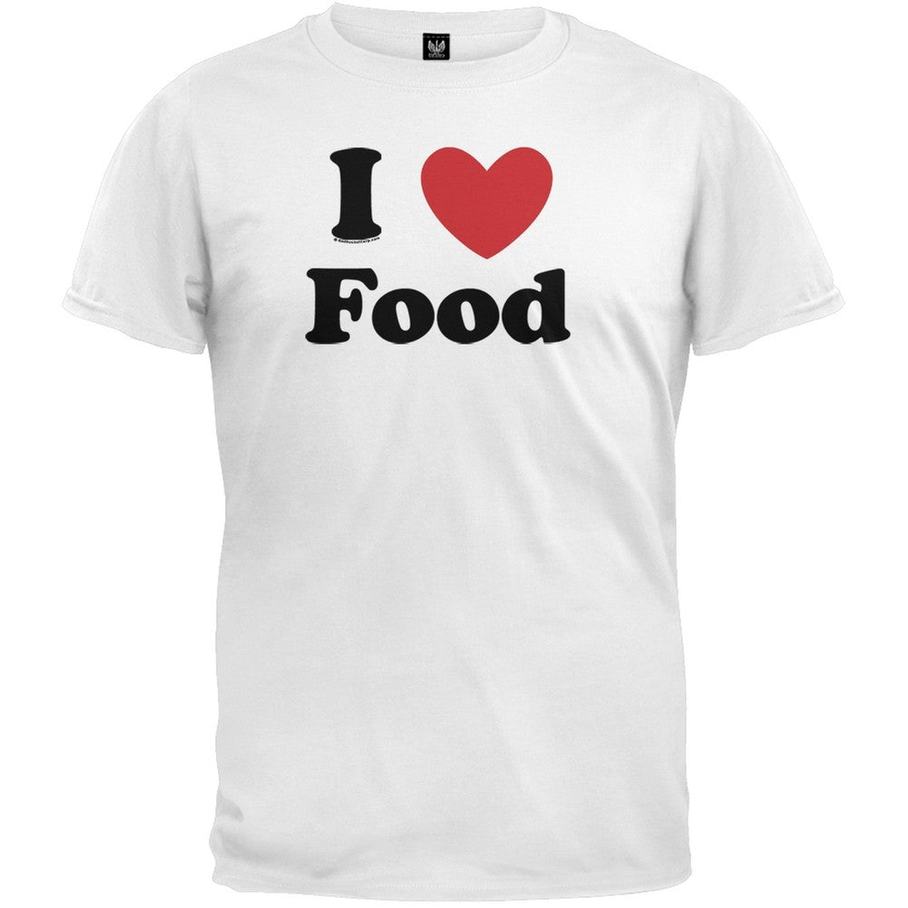 I Heart Food T-Shirt Men's T-Shirts Old Glory 2XL White