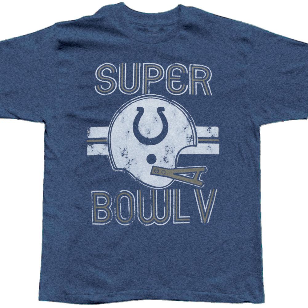 Indianapolis Colts - Super Bowl V Soft T-Shirt Men's T-Shirts Indianapolis Colts LG Blue