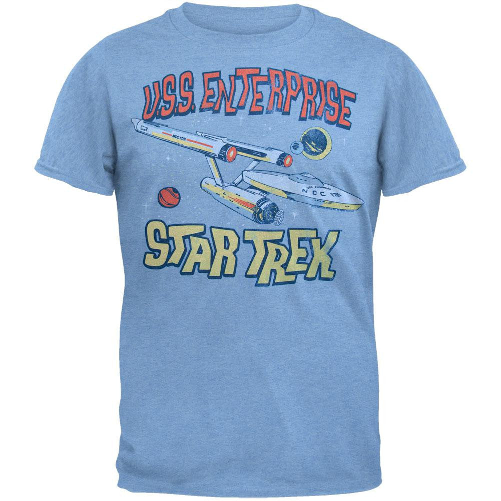 Star Trek - USS Enterprise Soft T-Shirt Men's T-Shirts Star Trek SM Blue