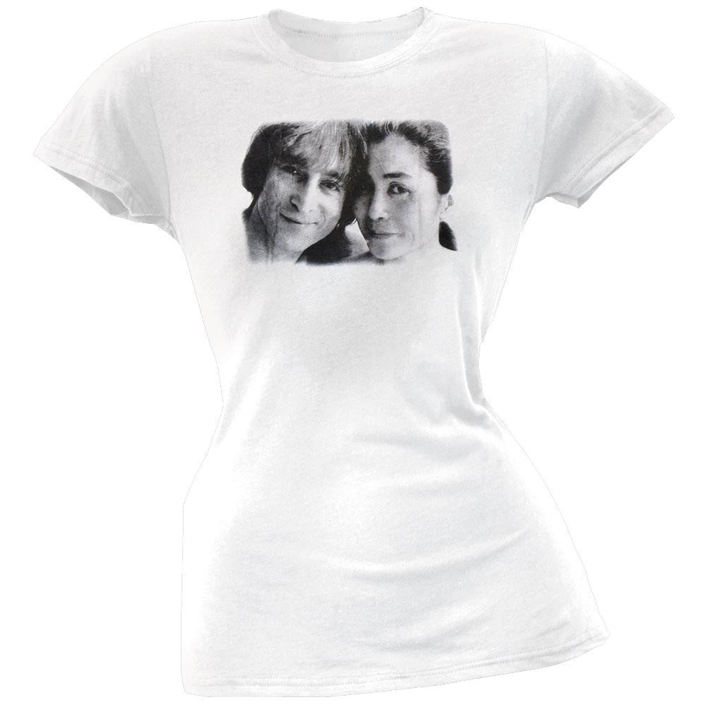 John Lennon - Photo Booth Juniors T-Shirt Juniors T-Shirts John Lennon LG White