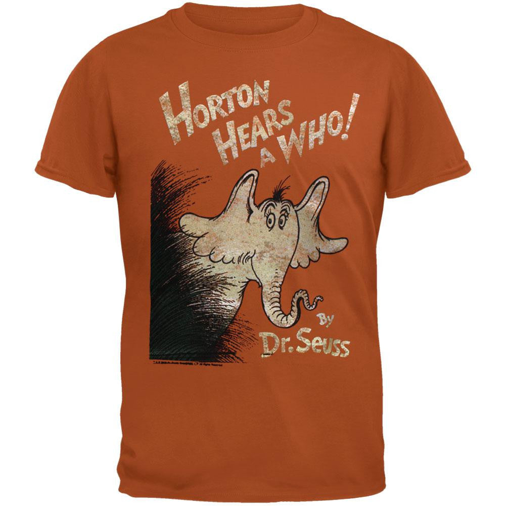 Dr. Seuss - Horton Cover Distressed Youth T-Shirt Youth T-Shirts Dr. Seuss XL Orange