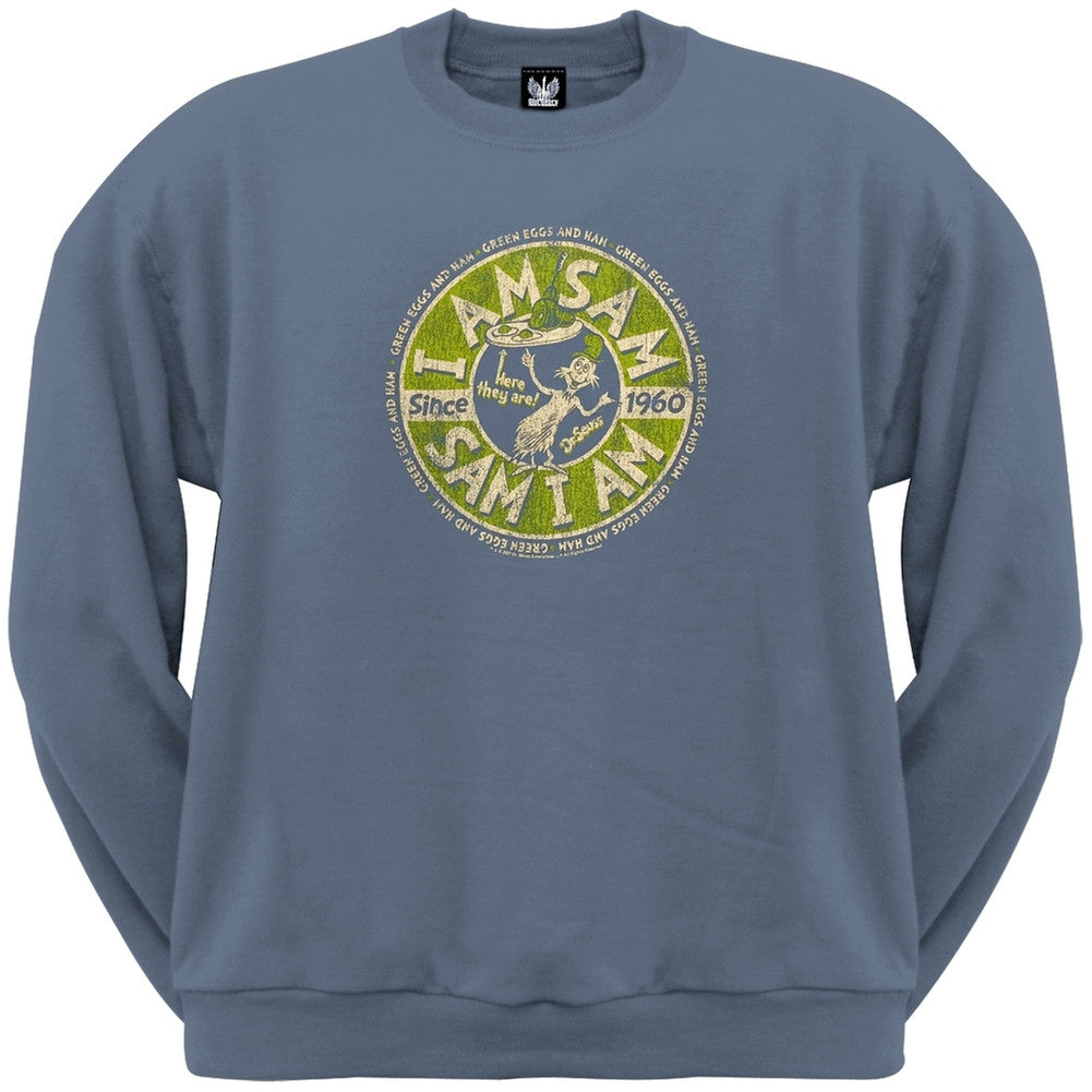 Dr. Seuss - Sam Ham Circle Crew Neck Sweatshirt Men's Sweatshirts Dr. Seuss 2XL Blue