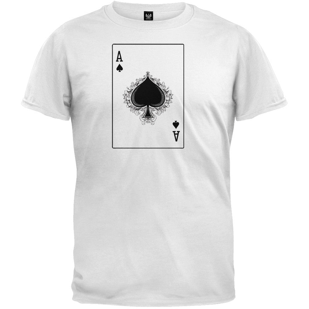 Ace Of Spades T-Shirt Men's T-Shirts Old Glory 2XL White