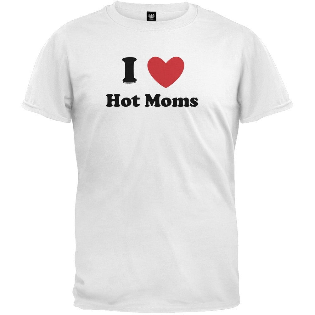 I Heart Hot Moms T-Shirt Men's T-Shirts Old Glory 2XL White
