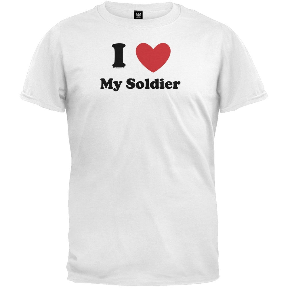 I Heart My Soldier T-Shirt Men's T-Shirts Old Glory 2XL White
