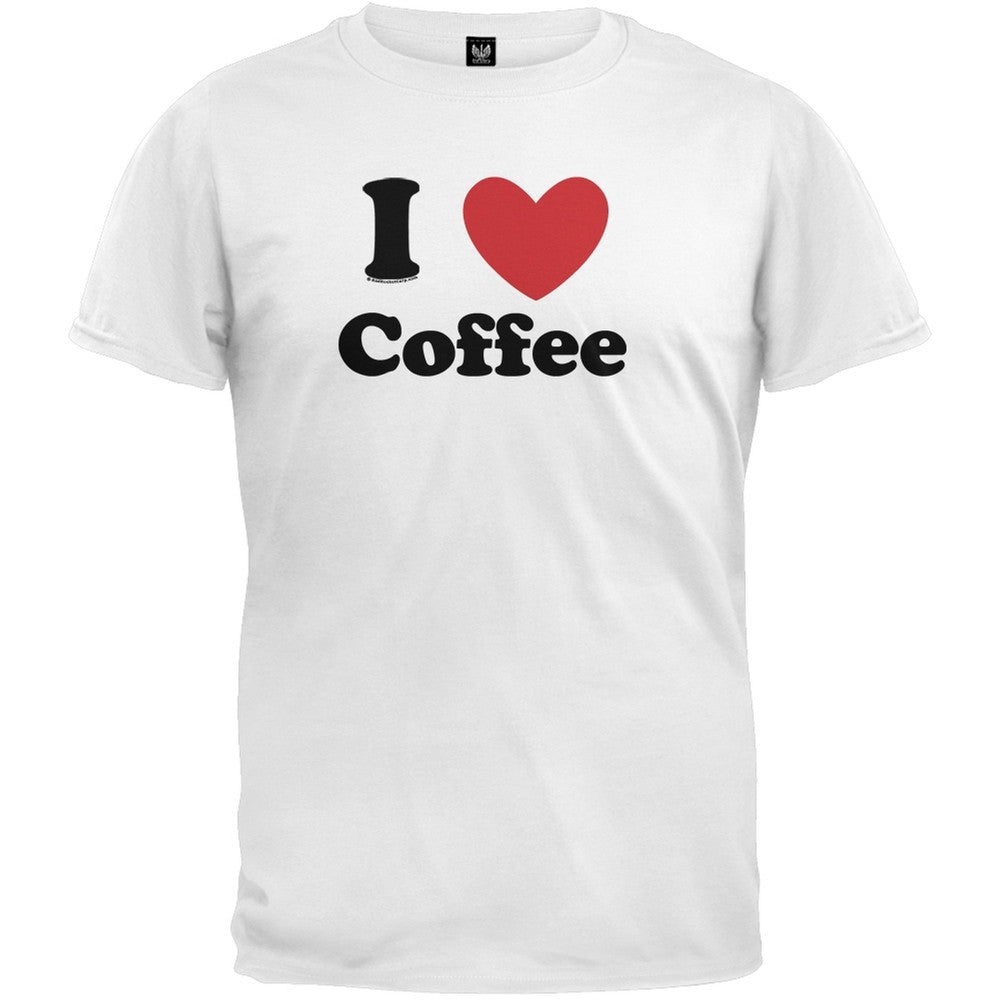 I Heart Coffee T-Shirt Men's T-Shirts Old Glory 2XL White