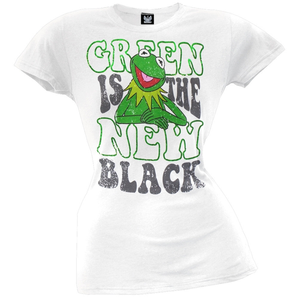 Muppets - Green Is The New Black Juniors T-Shirt Juniors T-Shirts The Muppets 2XL White