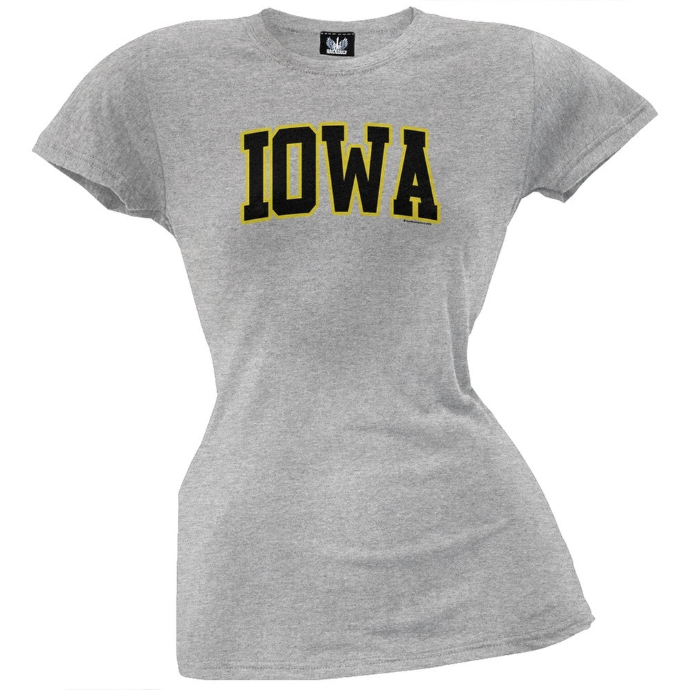 Iowa Juniors T-Shirt Juniors T-Shirts Old Glory LG Grey