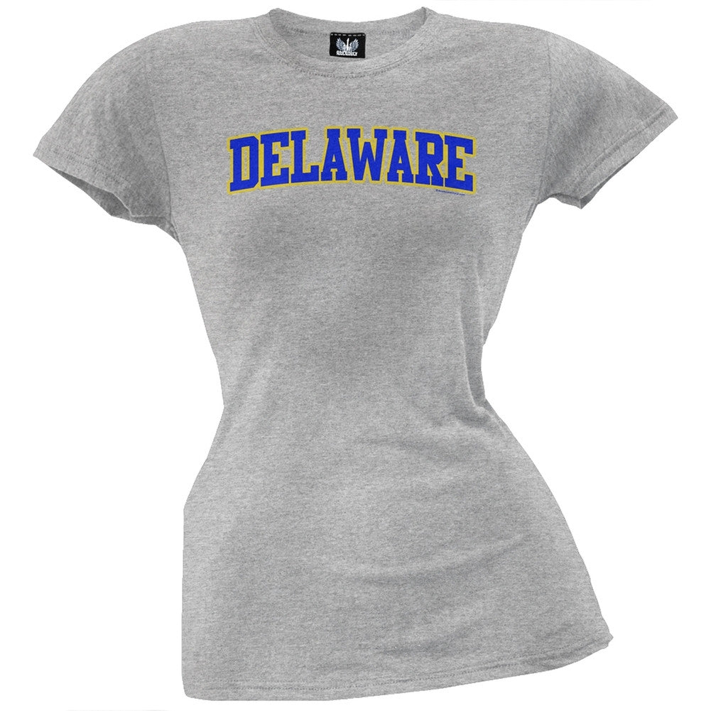 Delaware Juniors T-Shirt Juniors T-Shirts Old Glory LG Grey