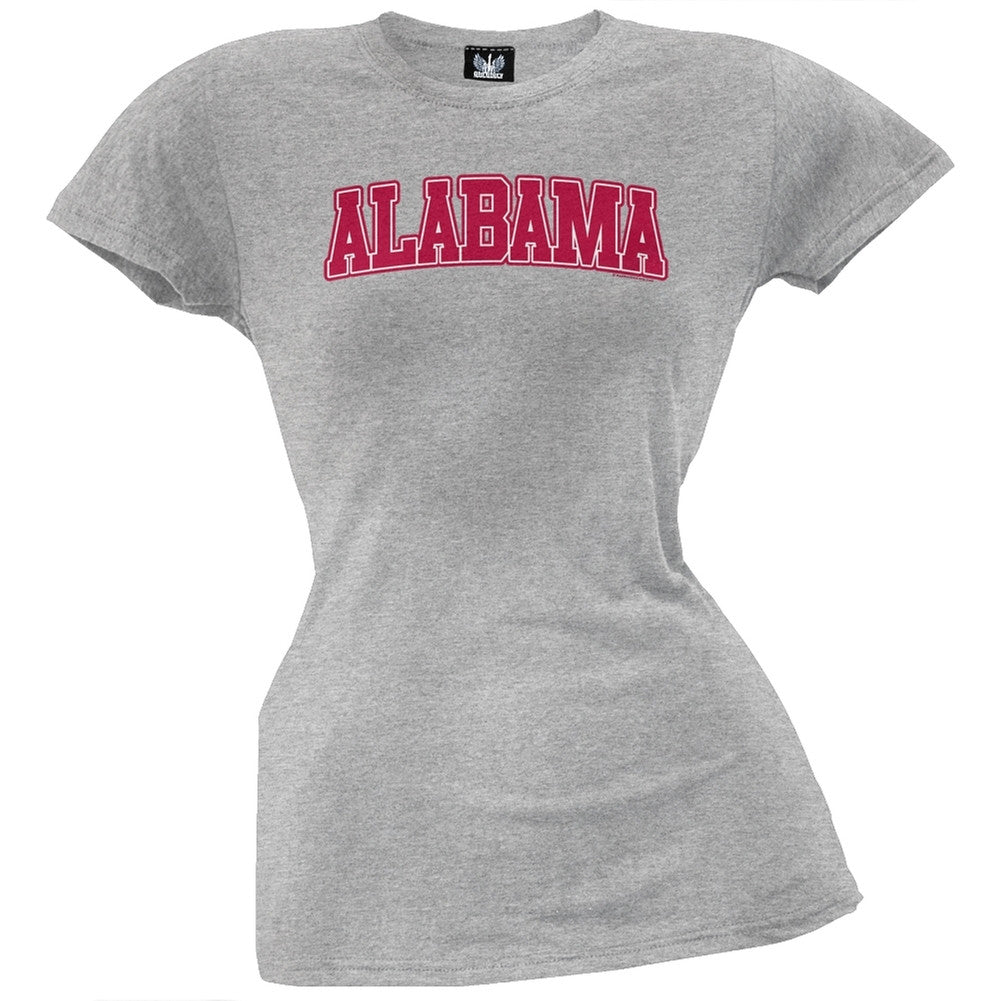 Alabama Juniors T-Shirt Juniors T-Shirts Old Glory LG Grey