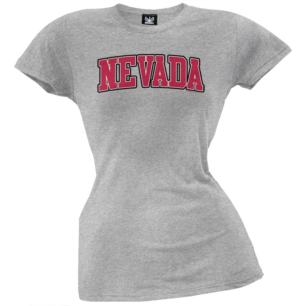 Nevada Juniors T-Shirt Juniors T-Shirts Old Glory LG Grey