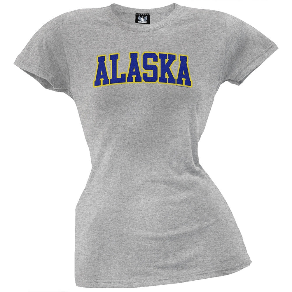 Alaska Juniors T-Shirt Juniors T-Shirts Old Glory LG Grey